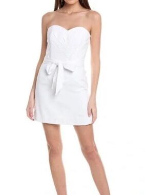 LILLY PULITZER RESORT WHITE KYLO SKIRTED ROMPER $228 new with tag